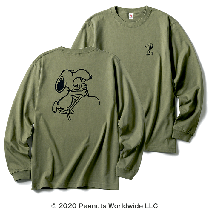 VOCAL SNOOPY™ / LONG SLEEVE T (LIGHT OLIVE)