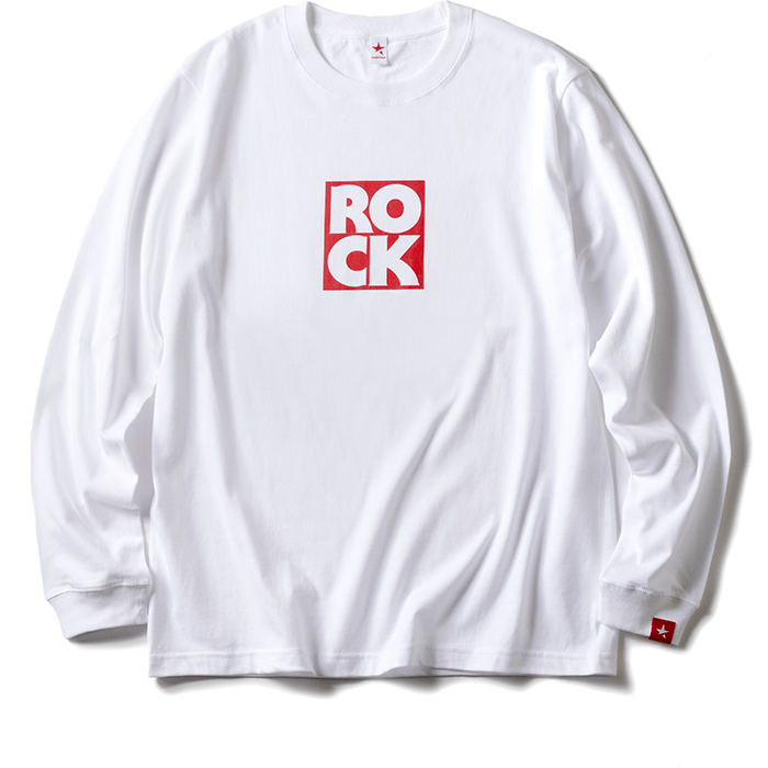 LONG SLEEVE T / ROCK (WHITE & RED)