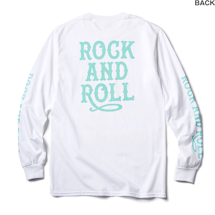 ROCK AND ROLL LONG SLEEVE T / WHITE✕GREEN