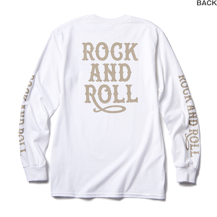 ROCK AND ROLL LONG SLEEVE T / WHITE✕BEIGE