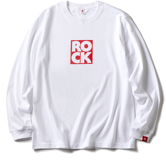 LONG SLEEVE T / ROCK (WHITE &amp; RED)