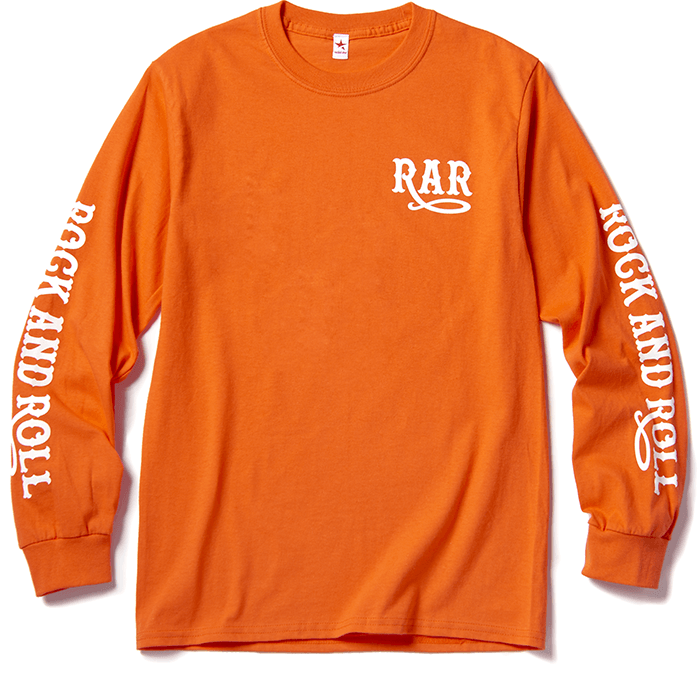 ROCK AND ROLL LONG SLEEVE T / ORANGE×WHITE