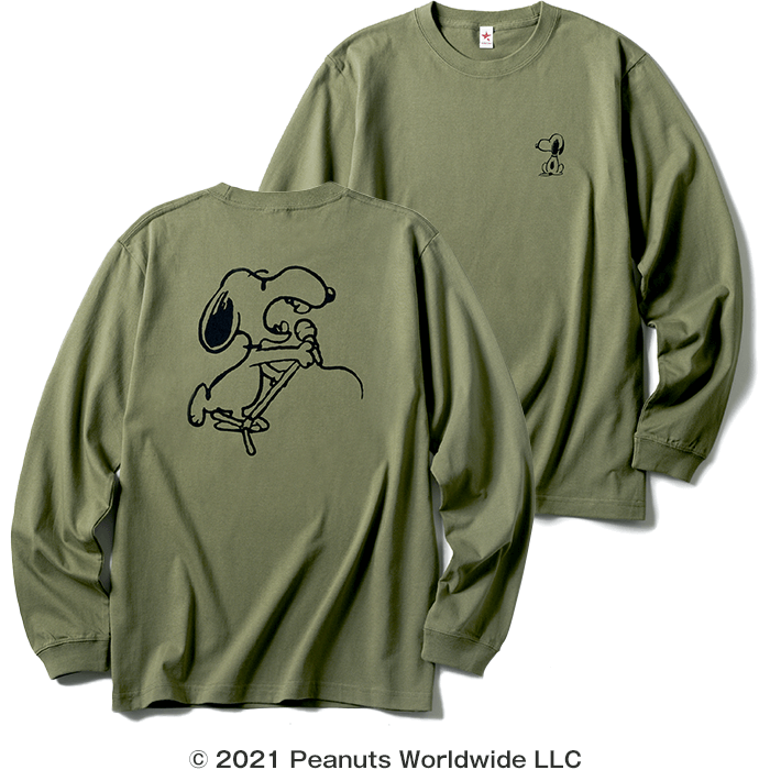 VOCAL SNOOPY™ / LONG SLEEVE T(LIGHT OLIVE)