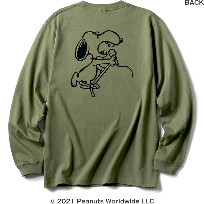 VOCAL SNOOPY™ / LONG SLEEVE T(LIGHT OLIVE)