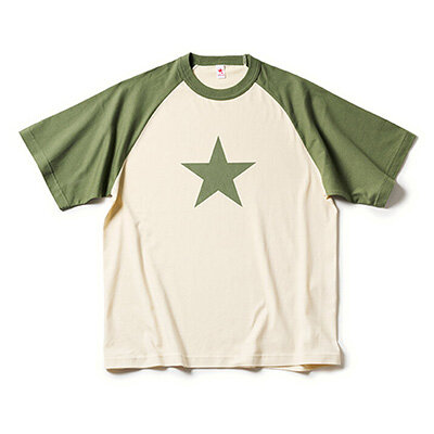 T-SHIRTS / Star Raglan (Natural×Olive)