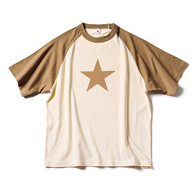 T-SHIRTS / Star Raglan (Natural×Brown)