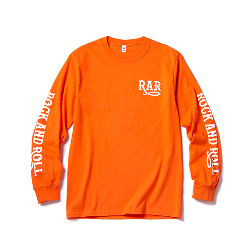 ROCK AND ROLL LONG SLEEVE T / ORANGE×WHITE