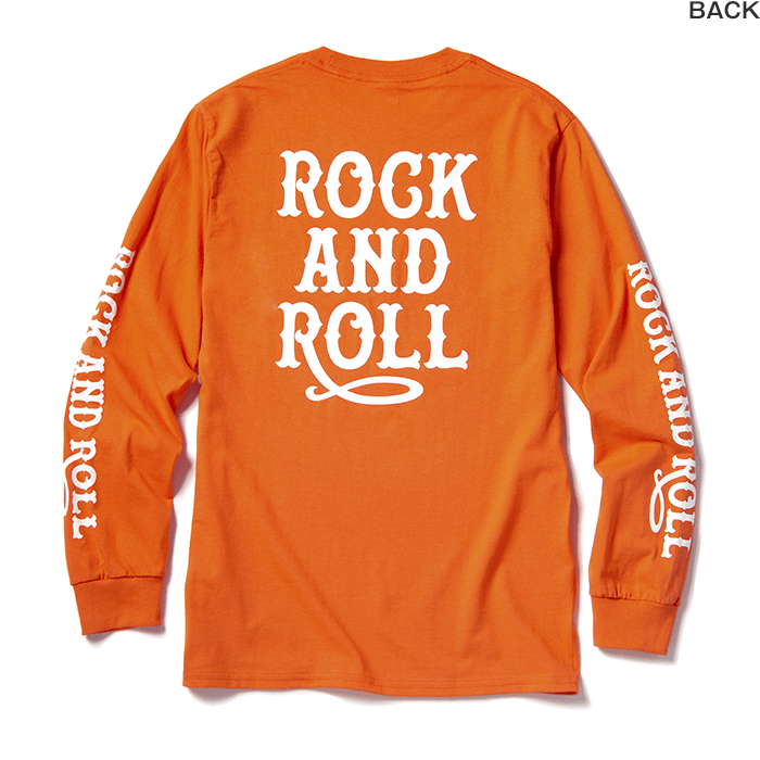 ROCK AND ROLL LONG SLEEVE T / ORANGE✕WHITE