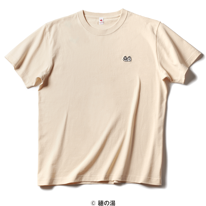 穂の湯描き下ろし Wonder&Bone「GYU!」刺繍Tシャツ(NATURAL)